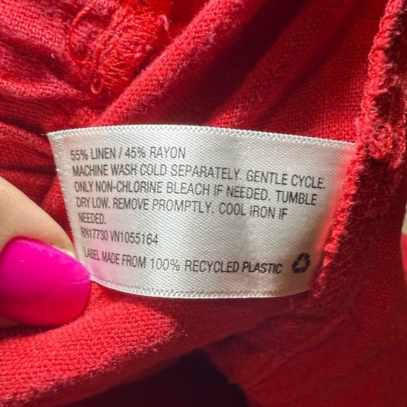 a new day Red Cargo Shorts Elastic Waistband Lightweight - Picture 3 of 5